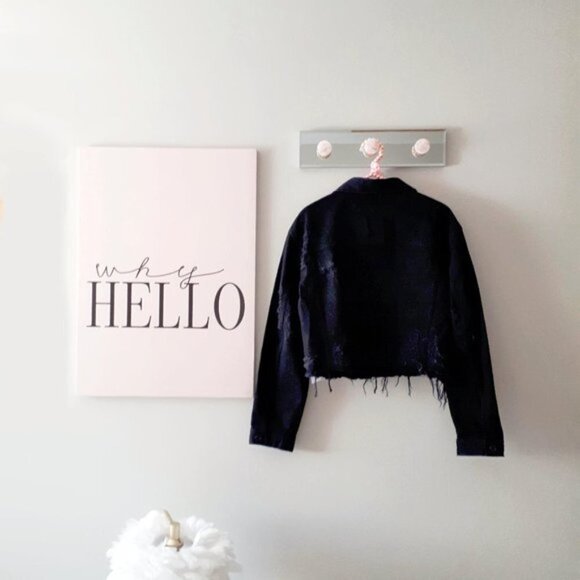 NWT Diesel black denim distressed cropped jacket - Picture 7 of 7